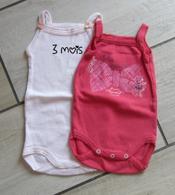Lot de 2 bodies fille 3 mois