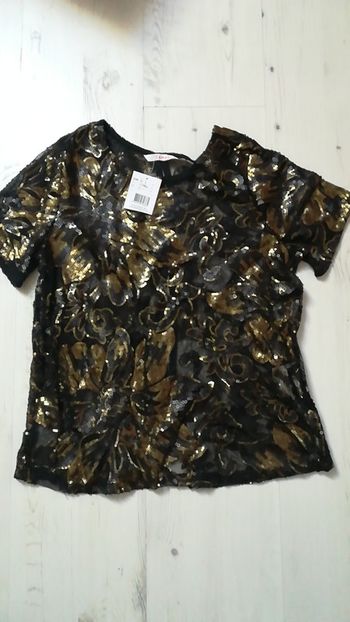 T-shirt Camaïeu dentelle et sequins