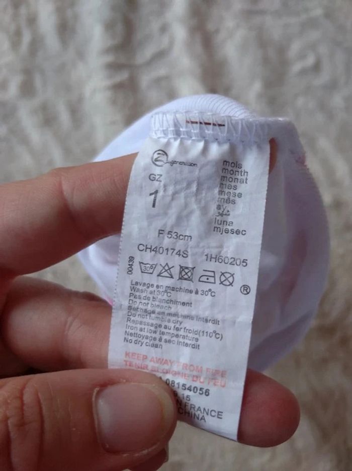 Body sans manche Fille 1 mois oiseau nœud Grain de blé 100% coton - photo numéro 6