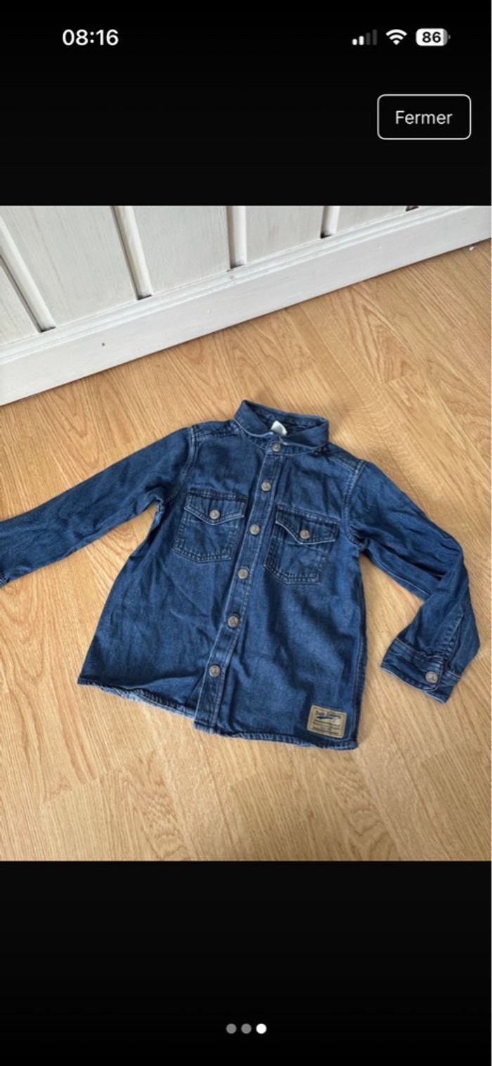 Chemise bleu fille petit bateau taille 4 ans - photo numéro 3