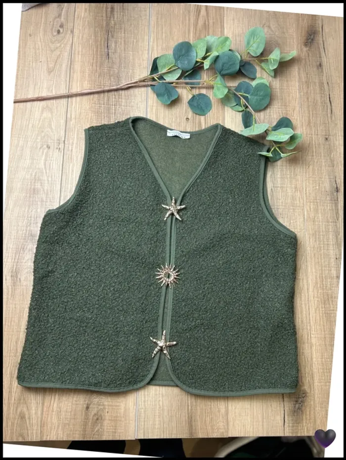 top femme neuf kaki veste sans manches cardigan gilet taille M taille L taille XL