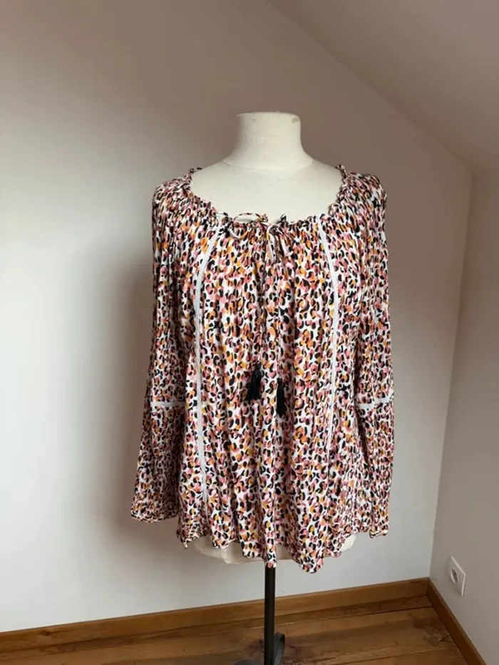 Superbe Blouse fluide Burton ample fleurie en viscose 🌸 XL 42 44