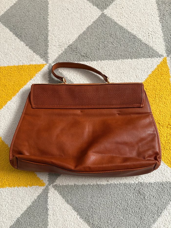 Sac à main vintage Lorenzo en cuir couleur marron - photo numéro 2