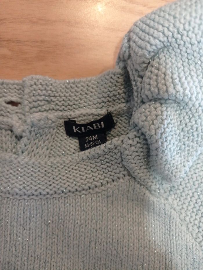 Pull menthe paillettes 24 mois - photo numéro 2