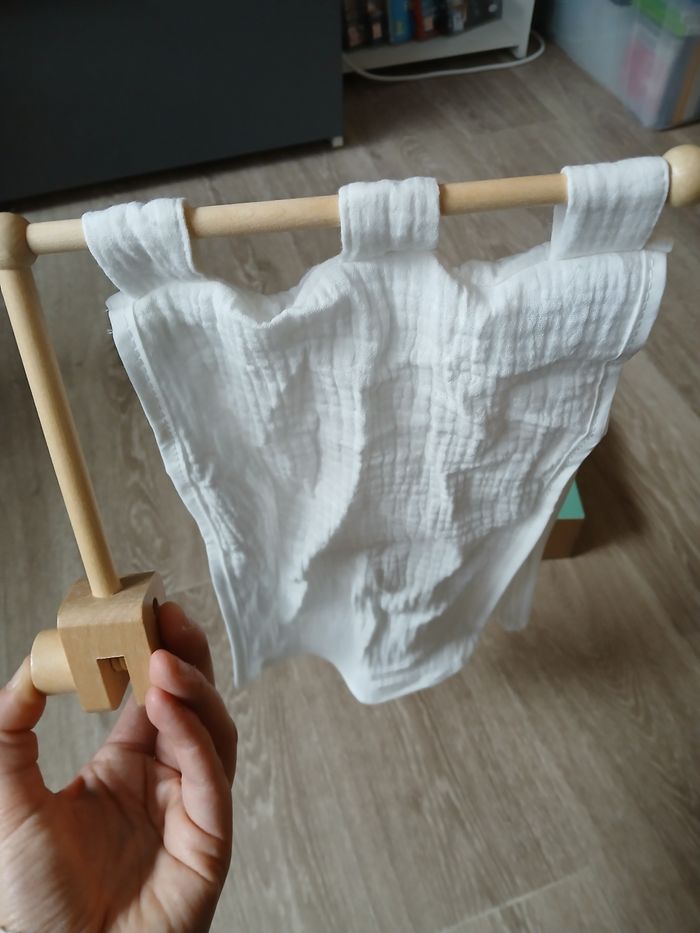 Jouet ciel de lit de poupon neuf en bois - photo numéro 4