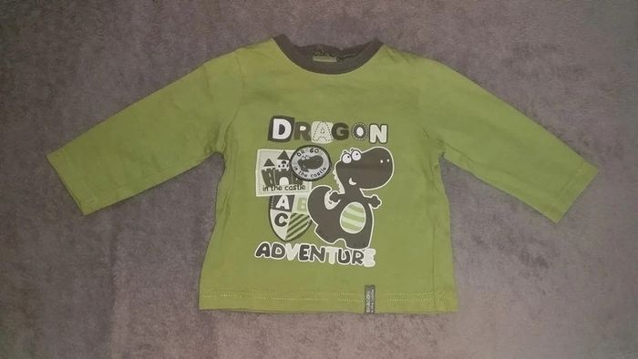 Lot de 2 t-shirts manches longues
garcon 6mois - photo numéro 2