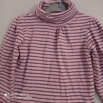 Col roulé lilas à rayures 4ans