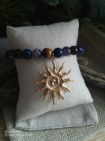 Bracelet pierres naturelles et soleil bohème