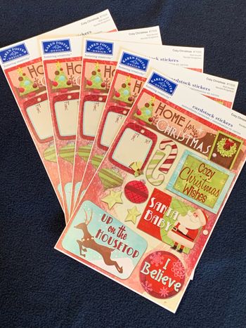 Lot 5 planches autocollants cartonnées Noël