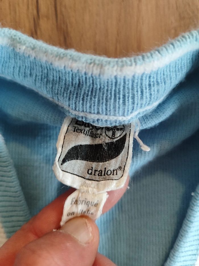 T-shirt Dralon Bleu Clair, Taille Unique, Style Sport Chic - Vintage et Confortable ! - photo numéro 5