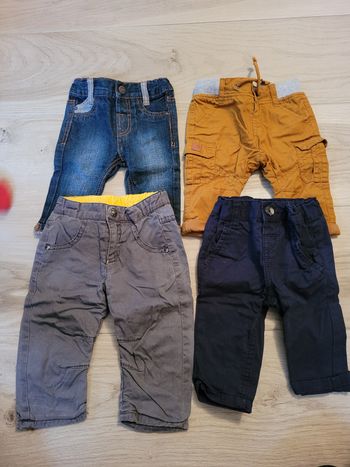 Lot 7 pantalons et 2 salopettes garçon 3 mois
