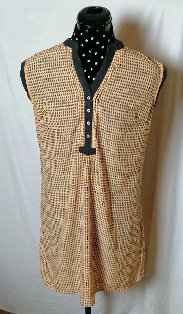 Robe à pois courte orange gris Lola Espeleta - photo numéro 2