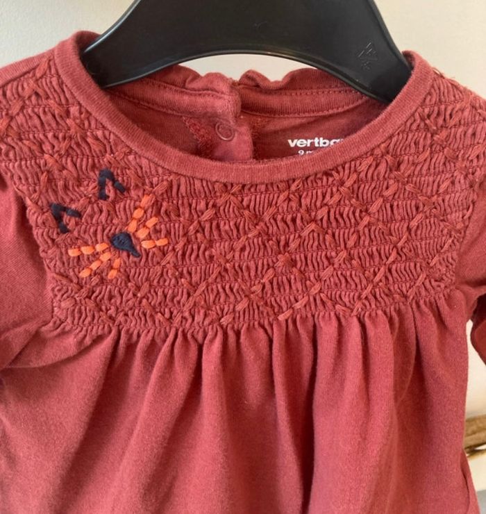 T-shirt manches longues bordeaux corail verbaudet - photo numéro 2