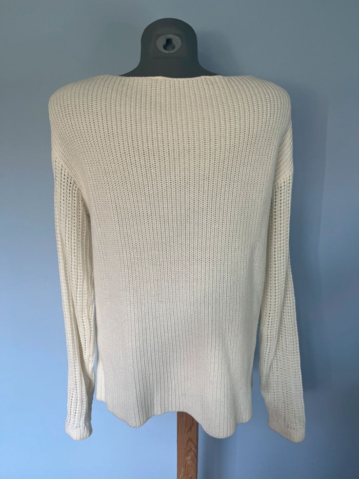 Pull maille blanc Comptoir des Cotonniers – Taille XL – Partiellement transparent & léger - photo numéro 5