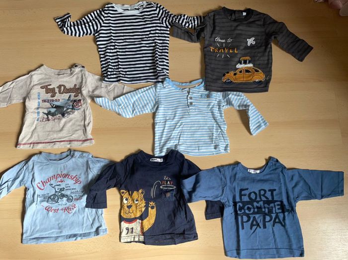 Lot de 7 t shirts manches longues taille 6 mois