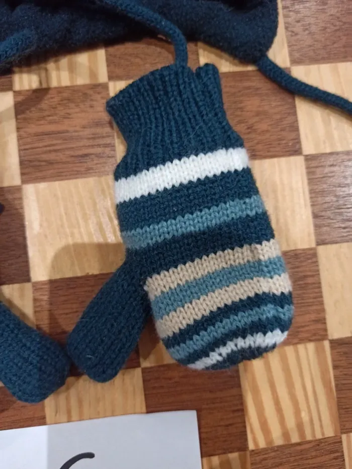 Ensemble bonnet et gants creeks 6-12 mois garçon - photo numéro 2