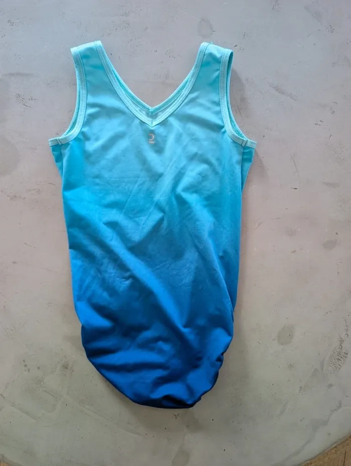 Justaucorps de gymnastique sans manches fille turquoise - photo numéro 4