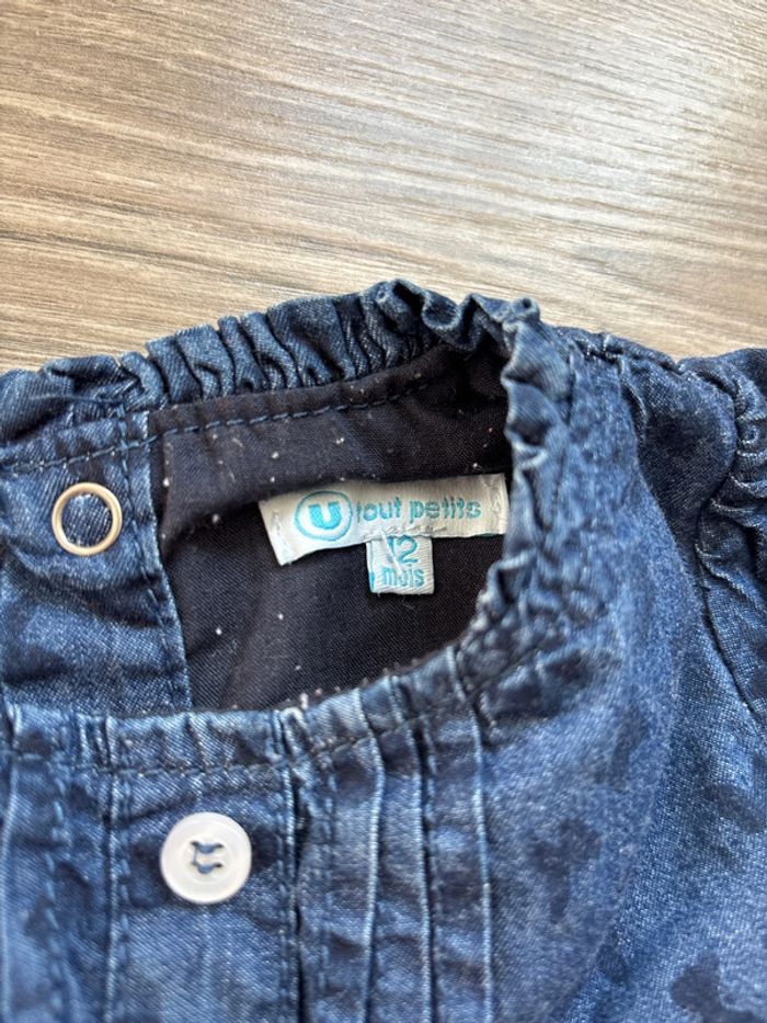 Robe bleu avec papillons en 12 mois - photo numéro 2