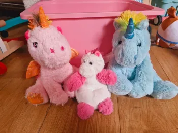 Lot 3 peluches licorne