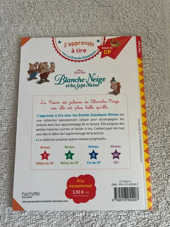 Livre “J’apprends à lire – début CP” 🏰 Blanche-Neige et les sept nains - photo numéro 2