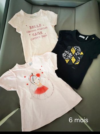 Lot de 3 t-shirts 6 mois