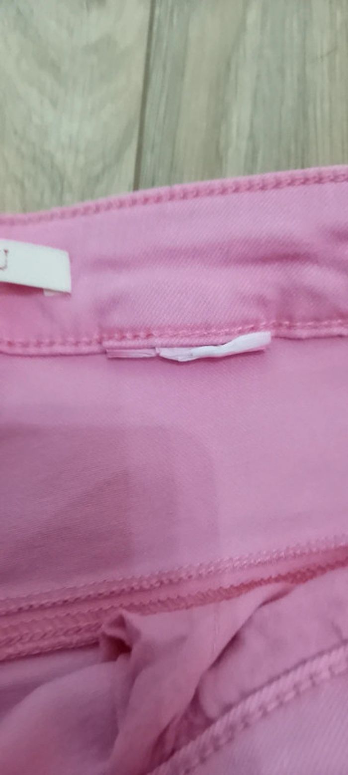 Jeans slim taille basse rose - photo numéro 4