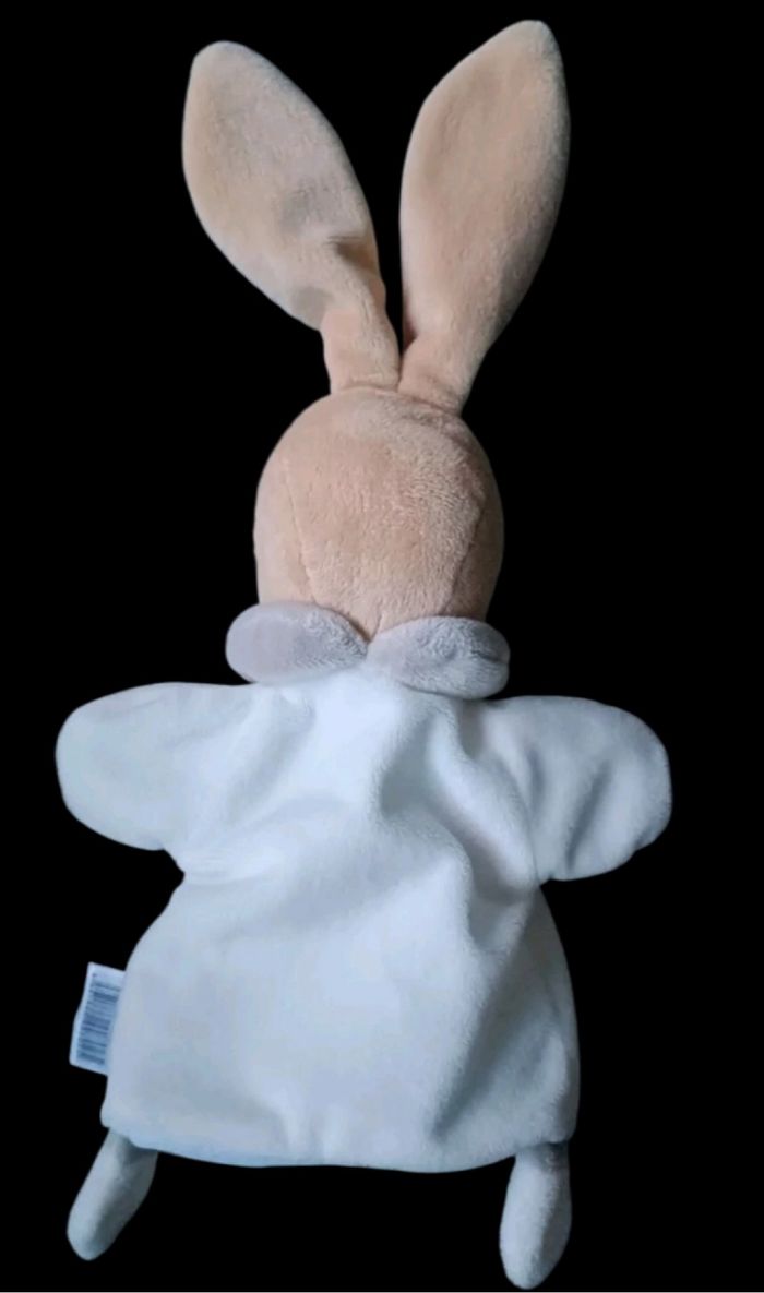 ❤️B2014 Doudou Marionnette Lapin Beige Blanc MES PETITS CAILLOUX - photo numéro 2
