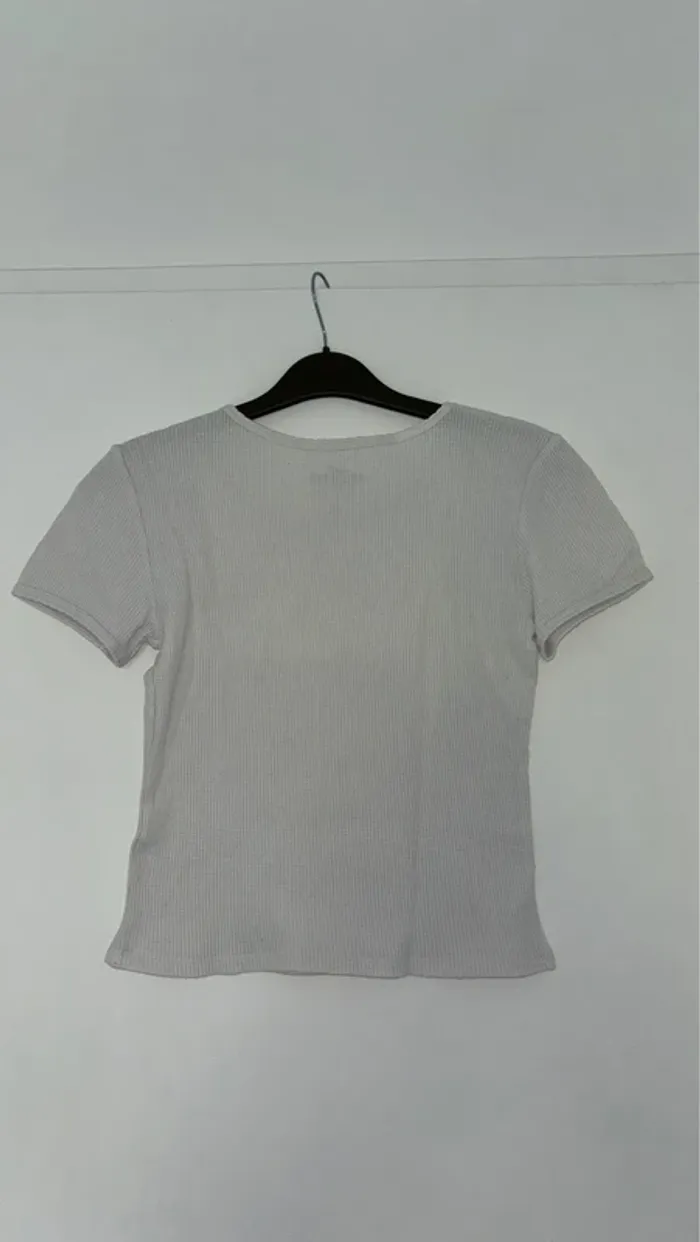 T-shirt blanc Hollister - photo numéro 2