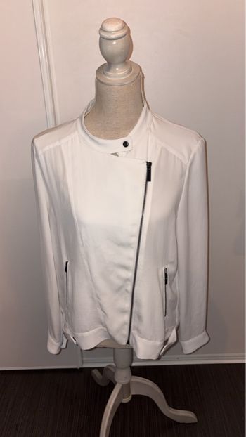 The Kooples Sport - Veste fine zippée asymétrique - Taille M - Blanc