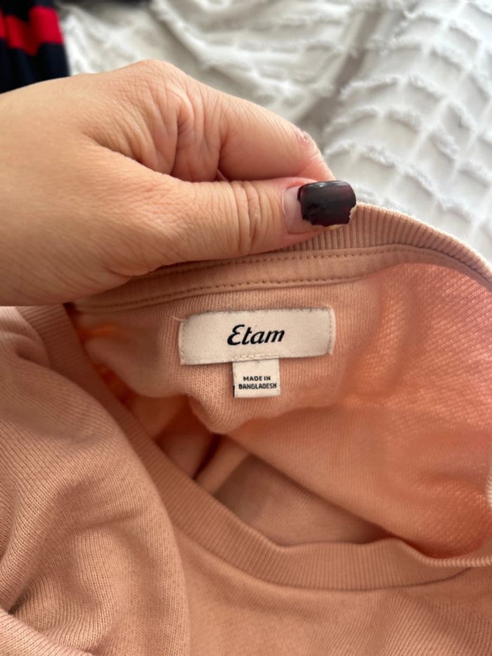 Pull rose pâle – Etam – Taille S – Bon état – Détails texturés au dos - photo numéro 4