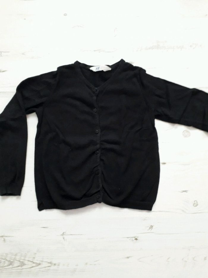 Gilet / cardigan fille noir H & M 6 / 8 ans - photo numéro 3