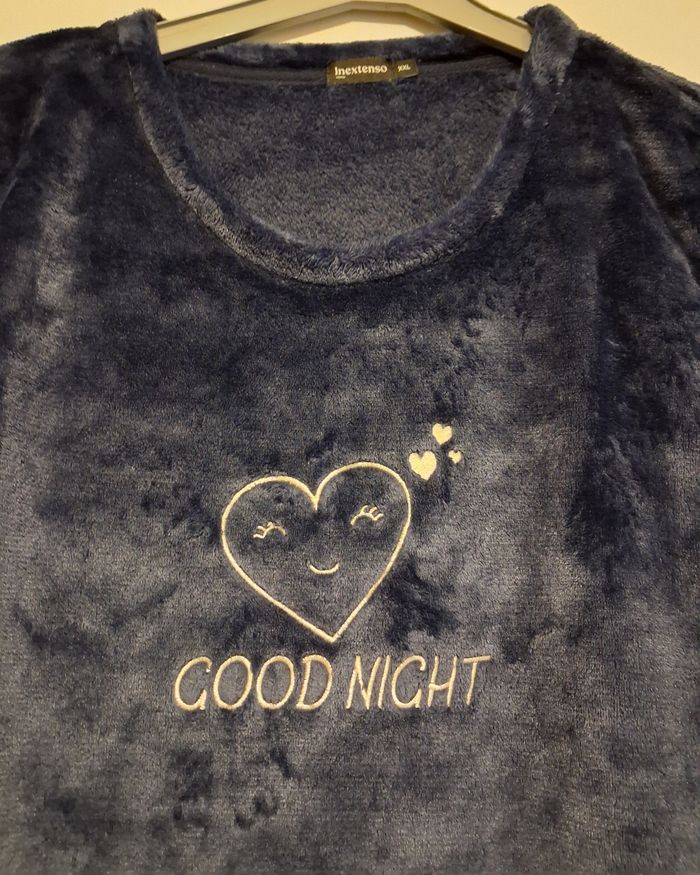Pyjama bleu marine en pilou tout doux - photo numéro 5