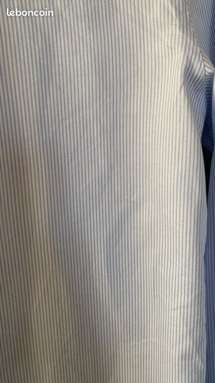 Chemise rayée Blanc Bleu Clair Taille 37/38 S Neuve Comptoir GL Galeries Lafayette - photo numéro 3