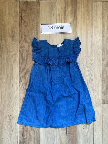 Robe bleu jean cyrillus été 18 mois