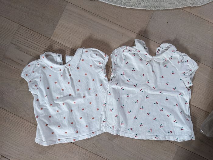 Lot de 2 chemisiers monoprix coton bio 36 mois