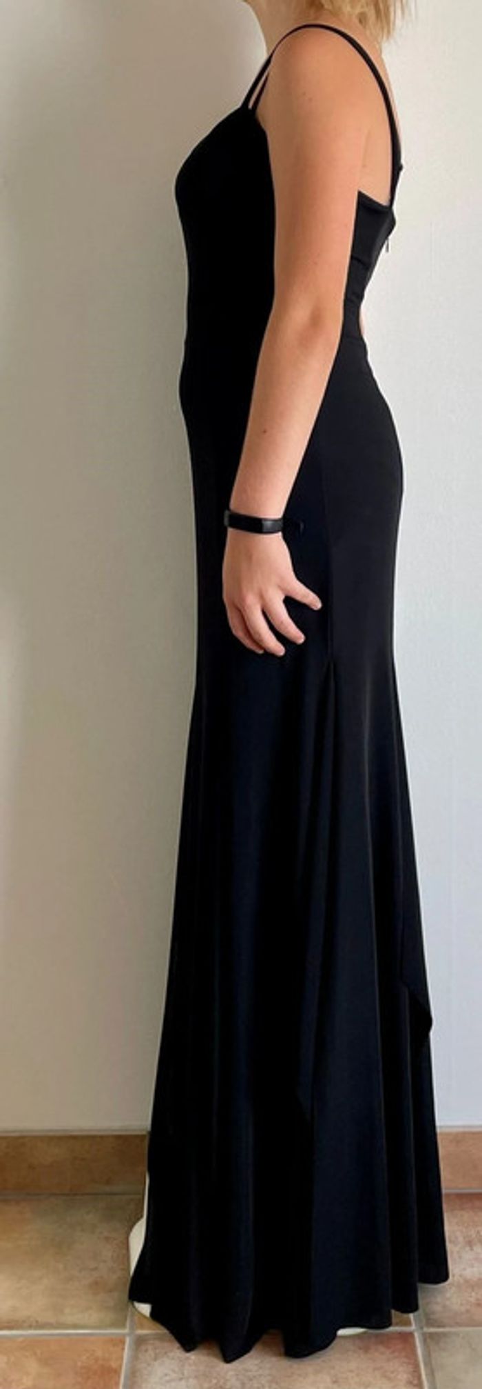 Robe de soirée noire à franges - photo numéro 4