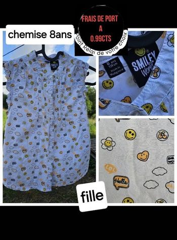 Chemise/ blouse sans manche smiley fille 10ans