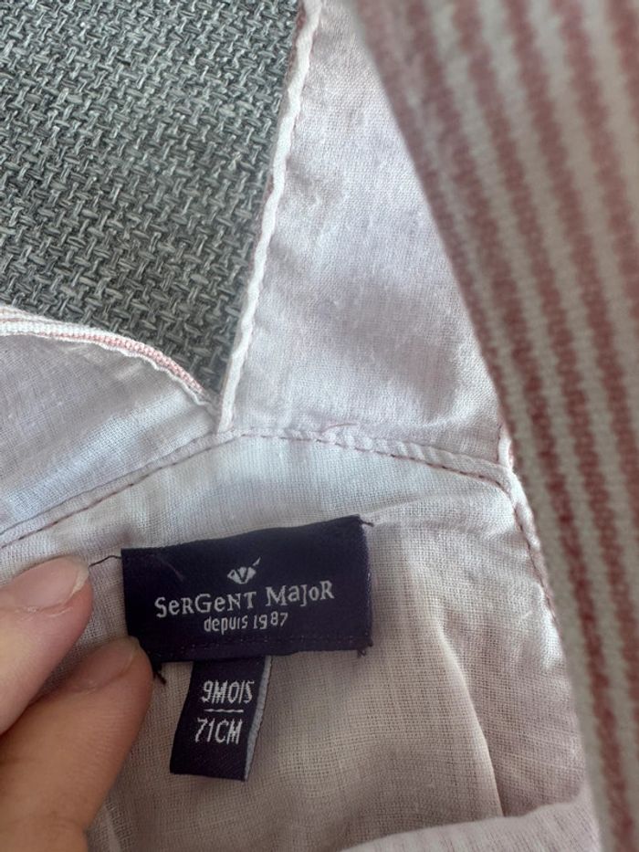 Robe rayée rose et blanc papillon sergent major 9 mois / 71cm - photo numéro 2