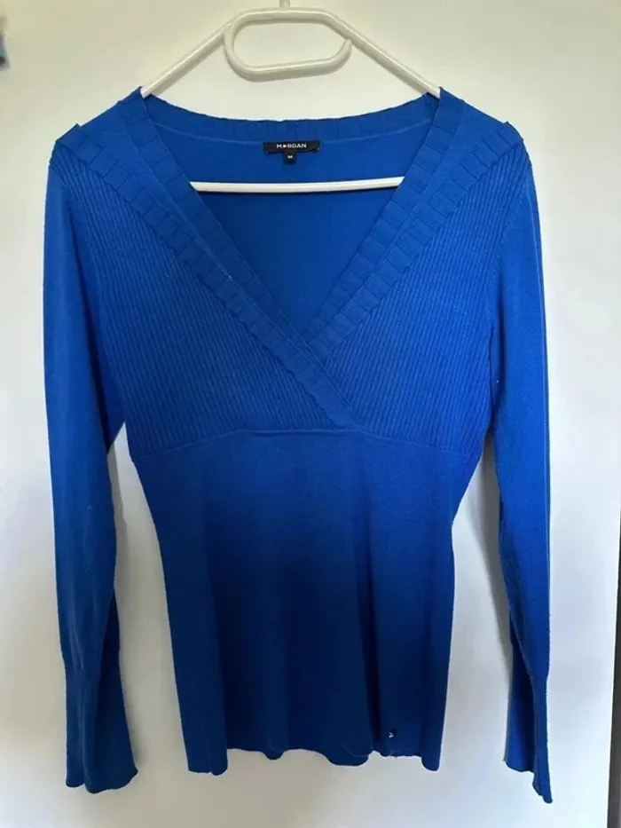 Femme M - Pull col V bleu roi Morgan de toi - photo numéro 3