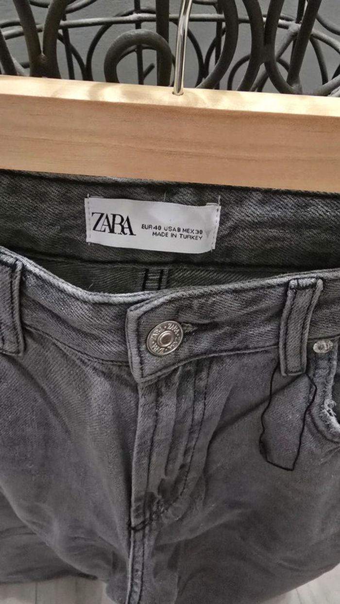 Jeans Wide Leg Zara gris irisé - photo numéro 2