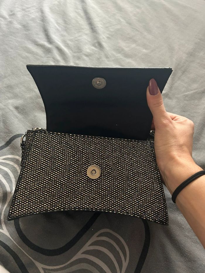 Sac à bandoulière brillant paillette noir Primark - photo numéro 5