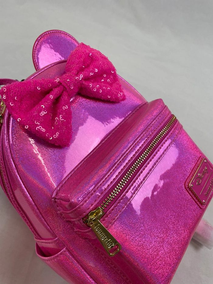 Sac à dos Loungefly mini backpack disney minnie rose sequin glitter édition limitée - photo numéro 12