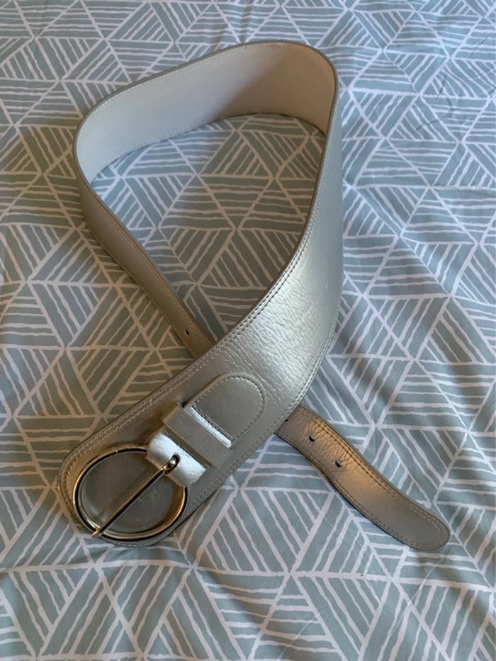 Ceinture large ceinturon argenté