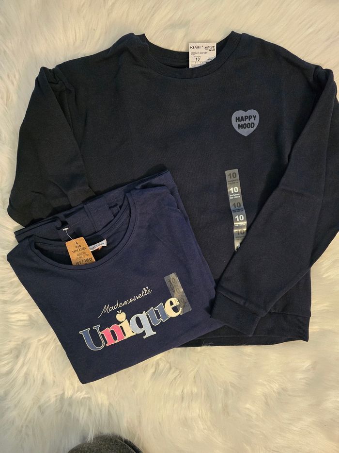 Neufs (non portés)😍😍 sweat et teeshirt ML 10 ans fille 🩷🩷🩷