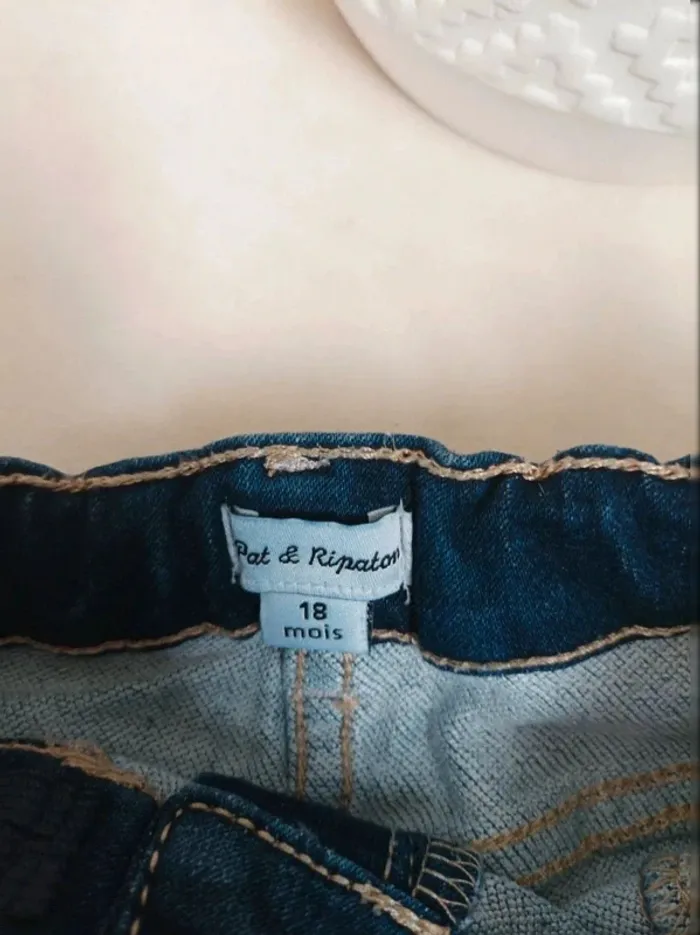 Jean bleu brut slim Pat et Ripaton fille 18 mois - photo numéro 3