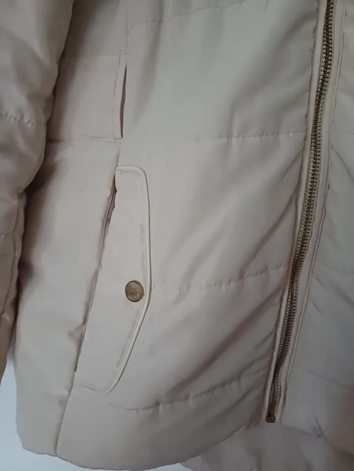 Doudoune crème à capuche amovible H&M - photo numéro 3