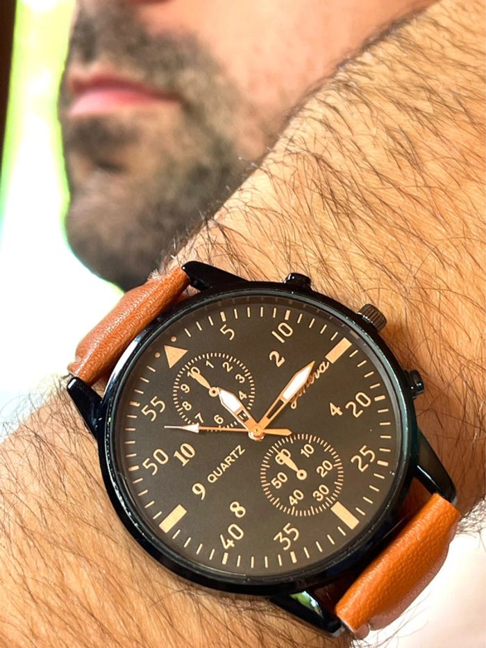 Sublime montre quartz marron neuve - photo numéro 2