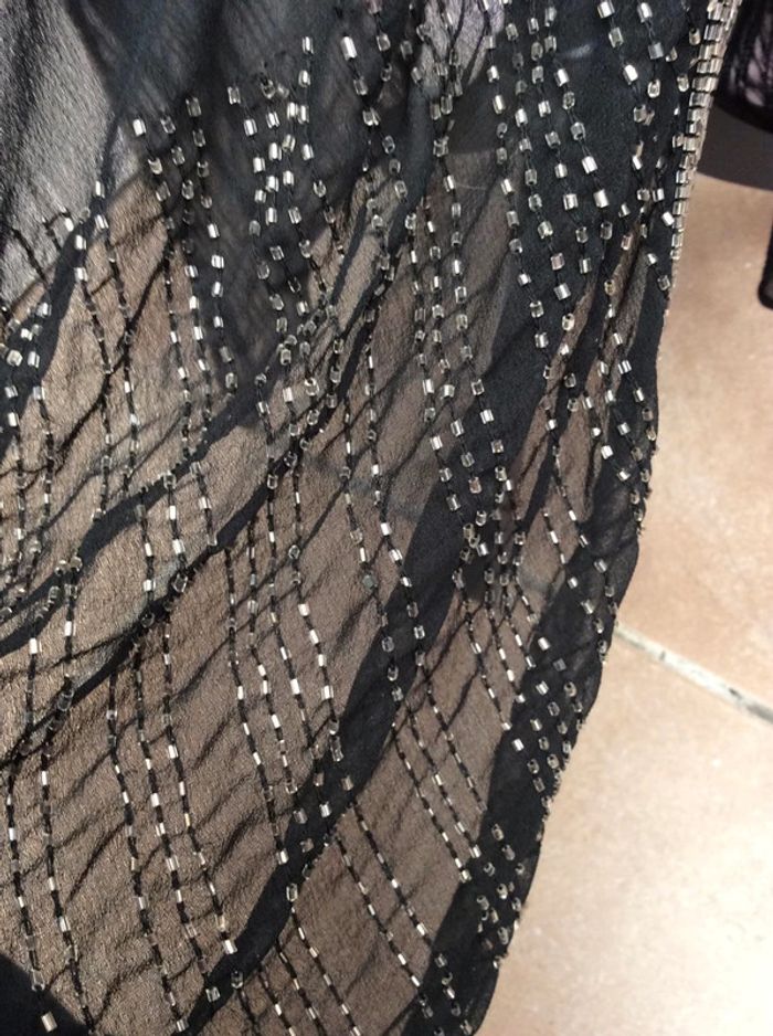 Gilet noir transparent bas perlé(n°19) - photo numéro 3