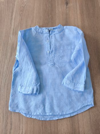 Chemise lin bleu ciel 18 mois 