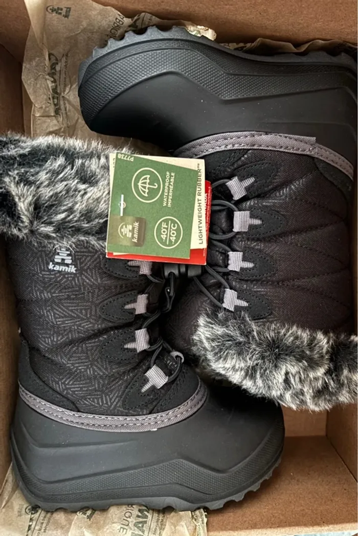Bottes de neige après ski enfant fourrées noir 26 - photo numéro 8
